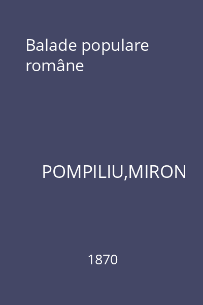 Balade populare române