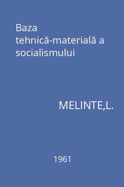 Baza tehnică-materială a socialismului