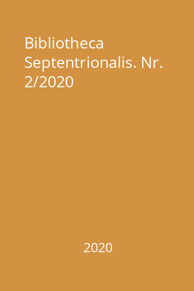 Bibliotheca Septentrionalis. Nr. 2/2020
