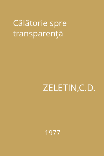 Călătorie spre transparenţă