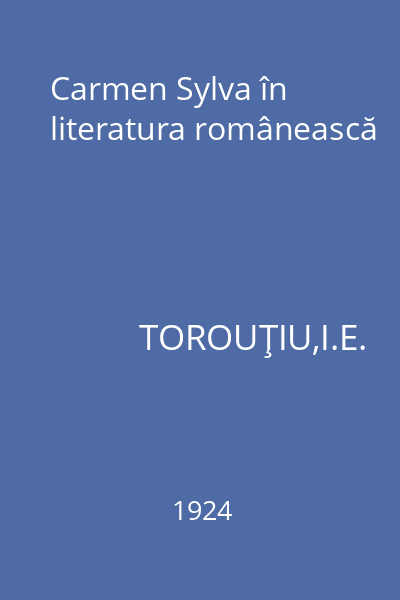 Carmen Sylva în literatura românească