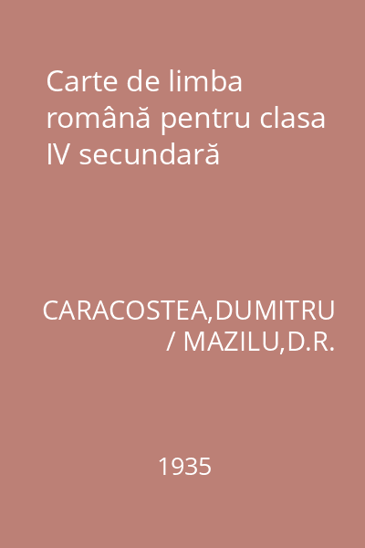 Carte de limba română pentru clasa IV secundară