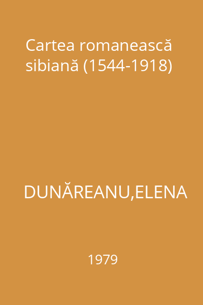 Cartea romanească sibiană (1544-1918)
