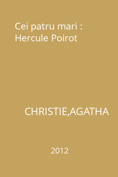 Cei patru mari : Hercule Poirot