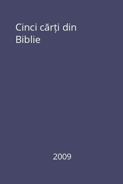 Cinci cărți din Biblie