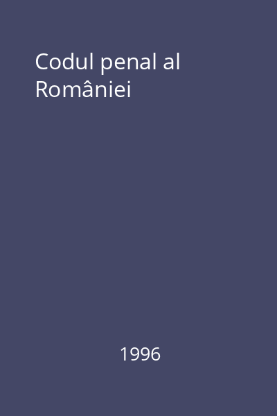 Codul penal al României