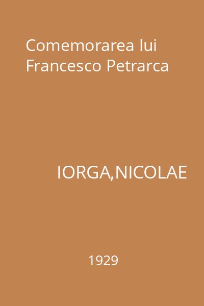 Comemorarea lui Francesco Petrarca