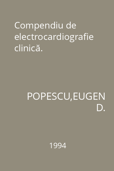 Compendiu de electrocardiografie clinică.