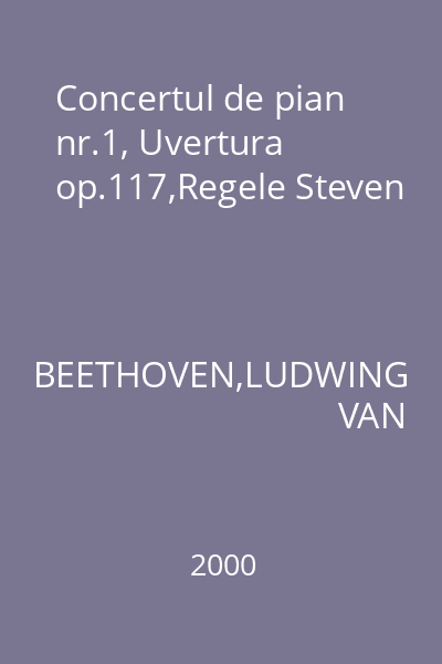 Concertul de pian nr.1, Uvertura op.117,Regele Steven