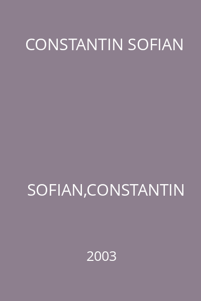 CONSTANTIN SOFIAN