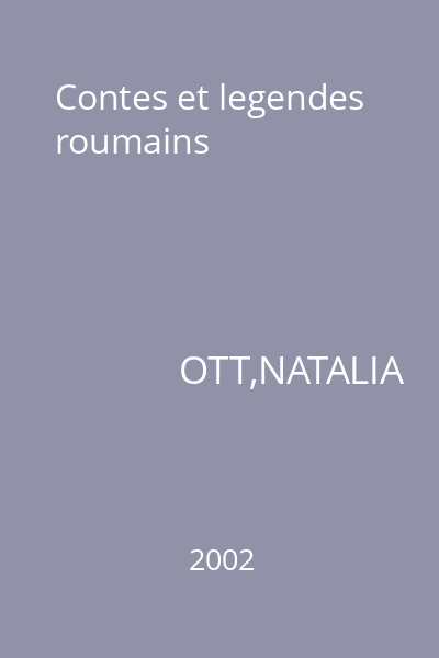 Contes et legendes roumains
