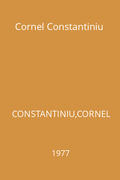 Cornel Constantiniu