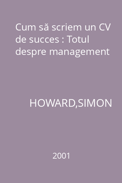 Cum să scriem un CV de succes : Totul despre management