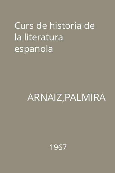 Curs de historia de la literatura espanola
