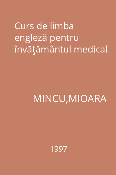 Curs de limba engleză pentru învăţământul medical