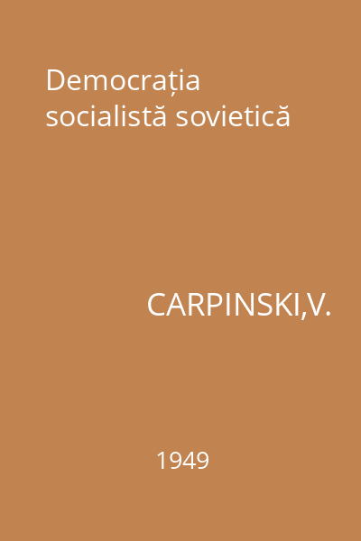 Democrația socialistă sovietică