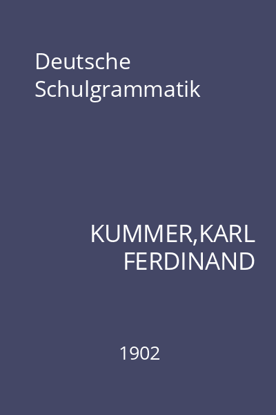Deutsche Schulgrammatik