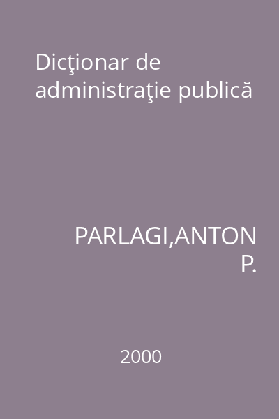 Dicţionar de administraţie publică