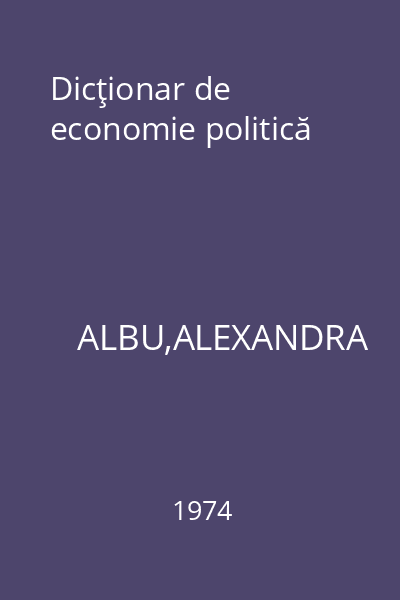 Dicţionar de economie politică