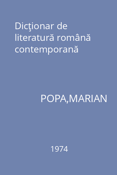 Dicţionar de literatură română contemporană