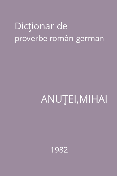 Dicţionar de proverbe român-german
