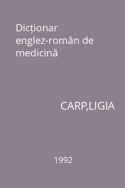 Dicționar englez-român de medicină
