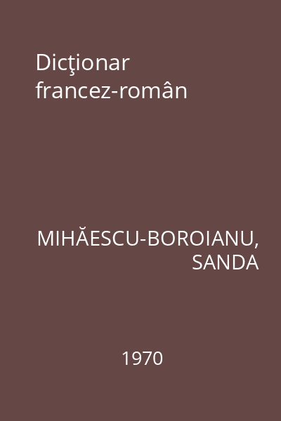 Dicţionar francez-român