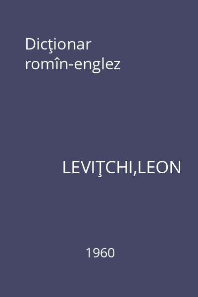 Dicţionar romîn-englez