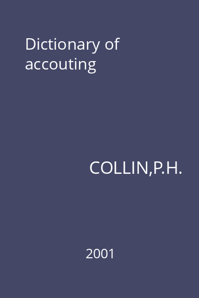 Dictionary of accouting