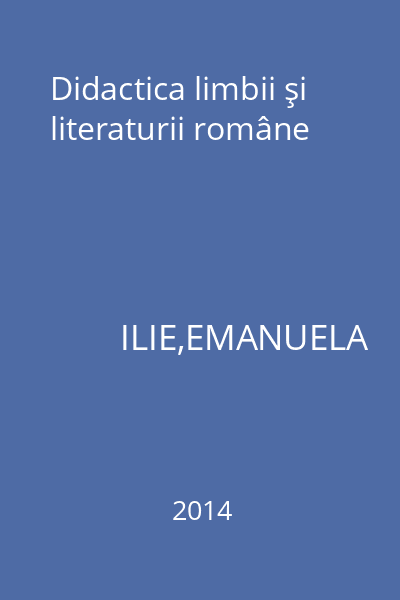 Didactica limbii şi literaturii române