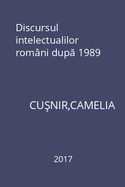 Discursul intelectualilor români după 1989