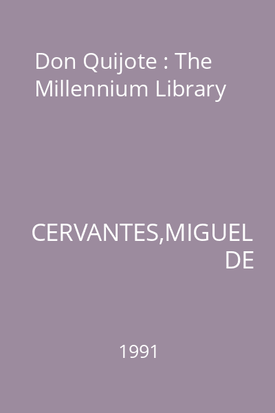 Don Quijote : The Millennium Library