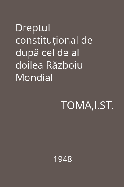 Dreptul constituțional de după cel de al doilea Războiu Mondial