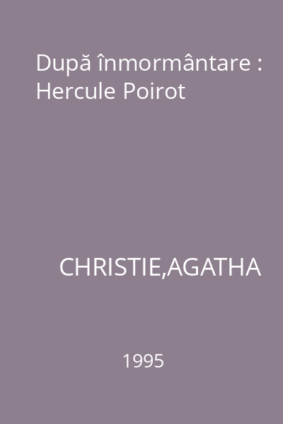 După înmormântare : Hercule Poirot