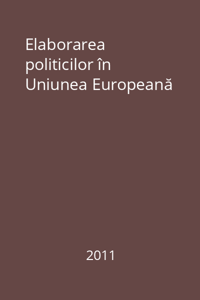 Elaborarea politicilor în Uniunea Europeană