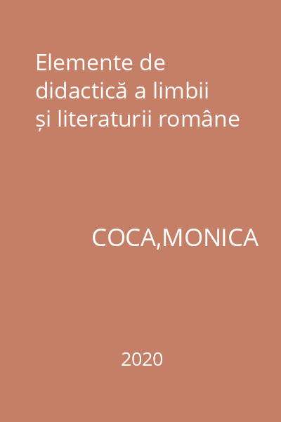 Elemente de didactică a limbii și literaturii române