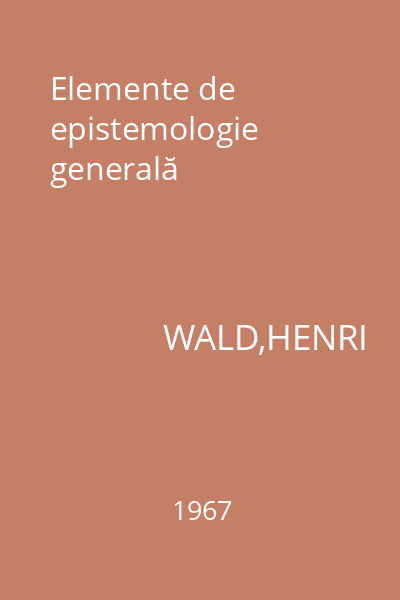 Elemente de epistemologie generală