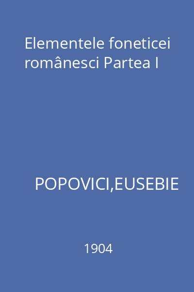 Elementele foneticei românesci Partea I