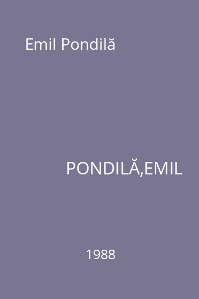 Emil Pondilă