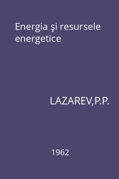 Energia şi resursele energetice