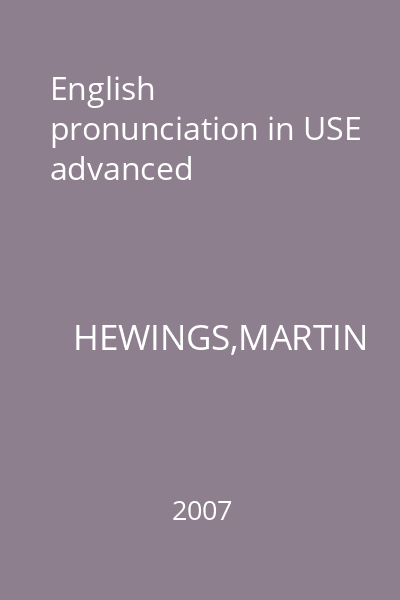 English pronunciation in USE advanced