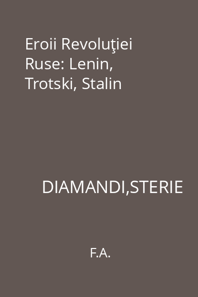Eroii Revoluţiei Ruse: Lenin, Trotski, Stalin