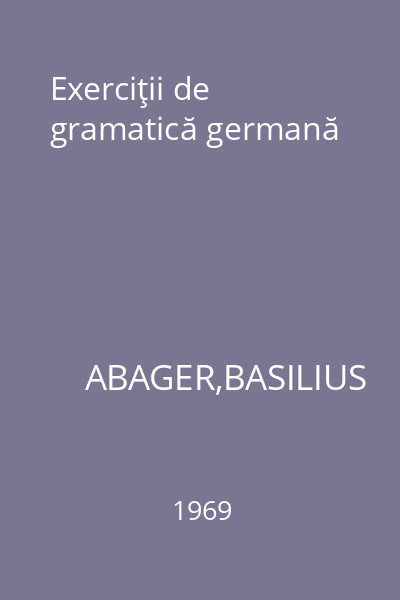 Exerciţii de gramatică germană