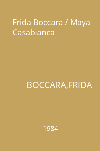 Frida Boccara / Maya Casabianca