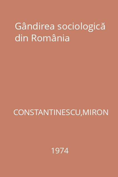 Gândirea sociologică din România