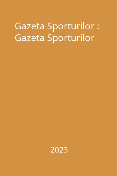 Gazeta Sporturilor : Gazeta Sporturilor