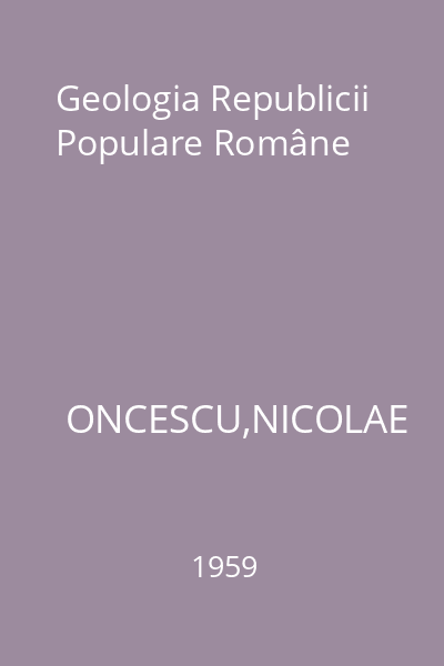 Geologia Republicii Populare Române