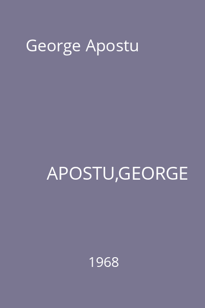 George Apostu
