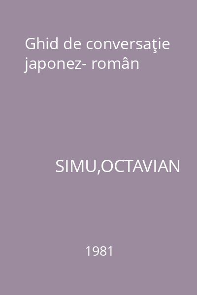 Ghid de conversaţie japonez- român