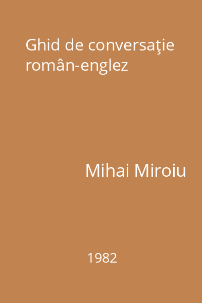 Ghid de conversaţie român-englez